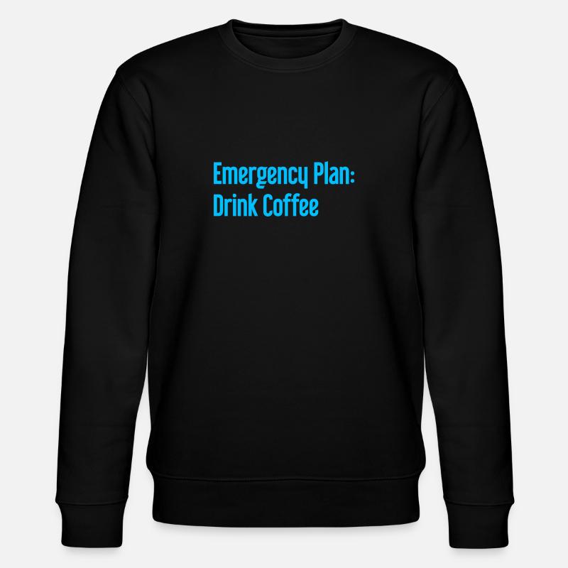 Kaffee-Notfallplan - Stanley/Stella Unisex Bio-Sweatshirt CHANGER  - Schwarz