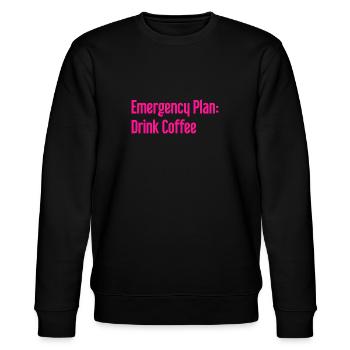 Kaffee-Notfallplan - Stanley/Stella Unisex Bio-Sweatshirt CHANGER  - Schwarz - Vorne - Nik (191cm) & Marisol (170cm)