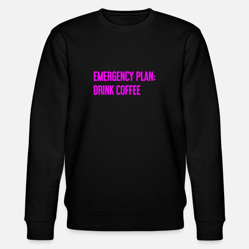 Kaffee-Notfallplan - Stanley/Stella Unisex Bio-Sweatshirt CHANGER  - Schwarz