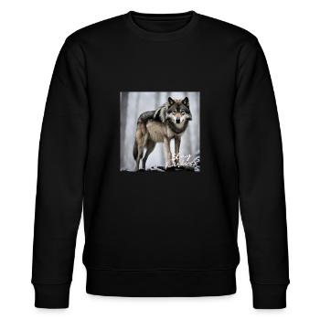 Stay Fearless - Wolf Design - Stanley/Stella Unisex Bio-Sweatshirt CHANGER  - Schwarz - Vorne - Nik (191cm) & Marisol (170cm)