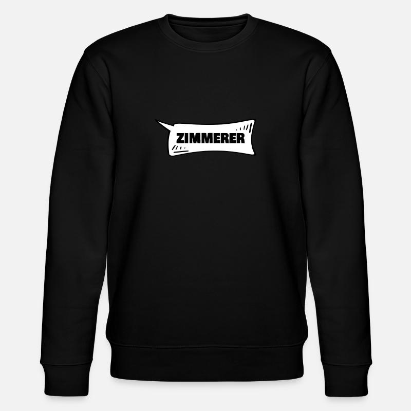 Zimmerer als Sprechblase - Stanley/Stella Unisex Bio-Sweatshirt CHANGER  - Schwarz