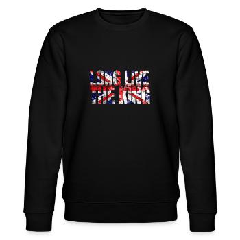 British King Coronation Charles England Flag - Stanley/Stella CHANGER Unisex Organic Sweatshirt - black - Front - Nik (191cm) & Marisol (170cm)