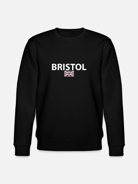 Bristol UK British Flag Briton - Stanley/Stella CHANGER Unisex Organic Sweatshirt - black