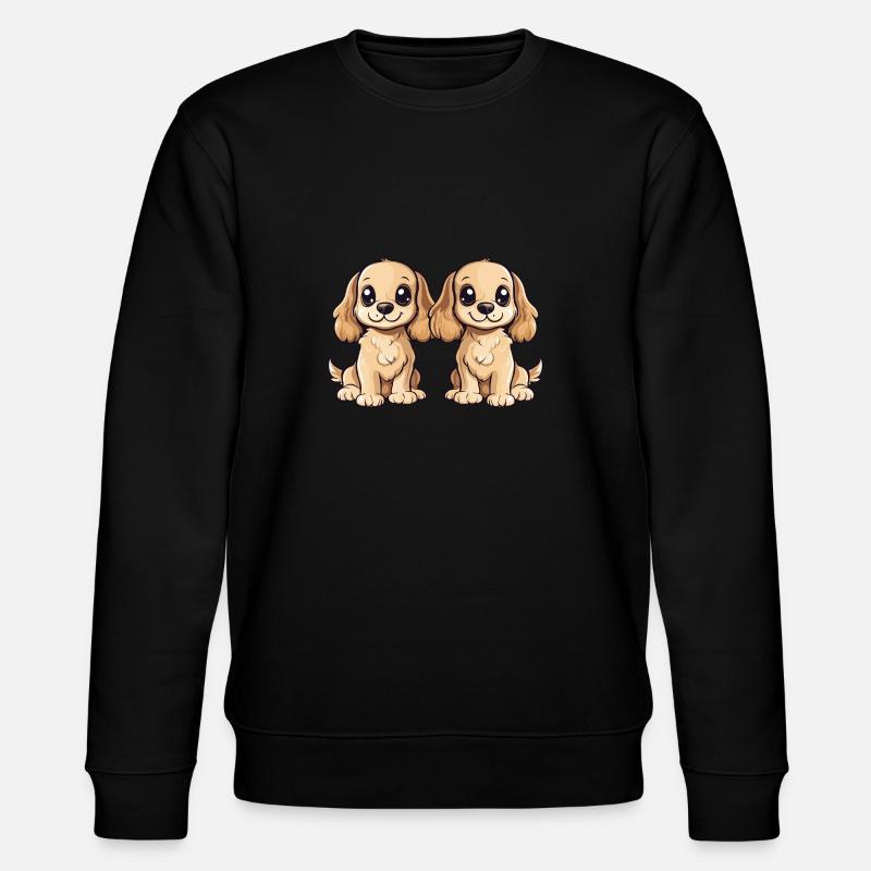 Cocker Spaniel Hund Comic - Stanley/Stella Unisex Bio-Sweatshirt CHANGER  - Schwarz