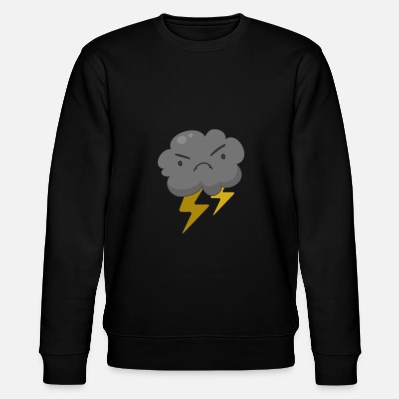 Wütende Wolke mit Gewitterwetter - Stanley/Stella Unisex Bio-Sweatshirt CHANGER  - Schwarz