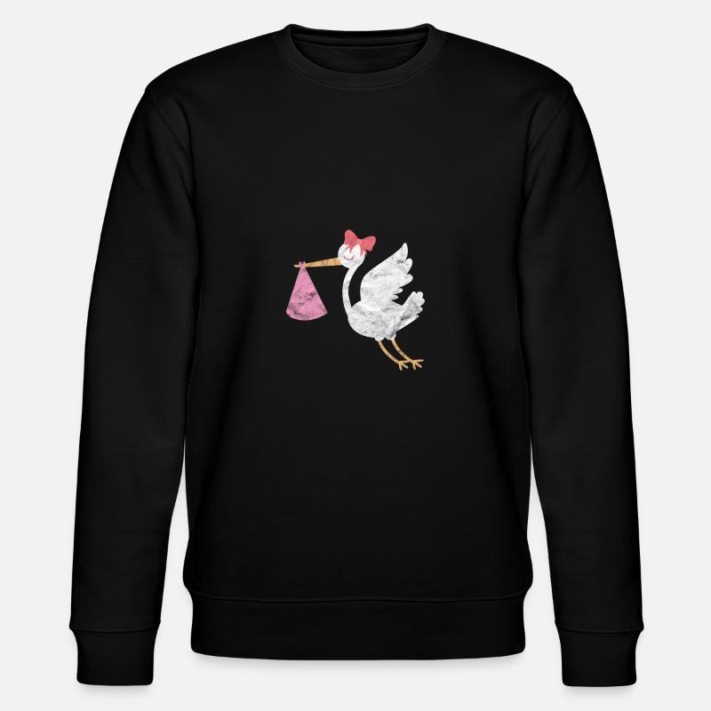 Cigogne bébé oiseau cigogne blanche - Sweat bio CHANGER Stanley/Stella Unisexe - noir