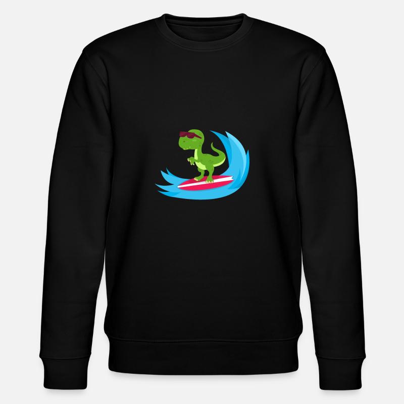 Surfing Dinosaur - Stanley/Stella CHANGER Unisex Organic Sweatshirt - black