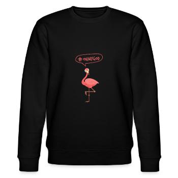 Flamingo #ohmygod - Stanley/Stella Unisex Bio-Sweatshirt CHANGER  - Schwarz - Vorne - Nik (191cm) & Marisol (170cm)