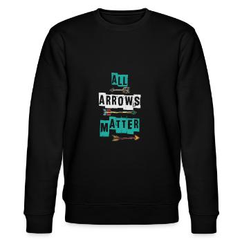 Pfeil - Stanley/Stella Unisex Bio-Sweatshirt CHANGER  - Schwarz - Vorne - Nik (191cm) & Marisol (170cm)