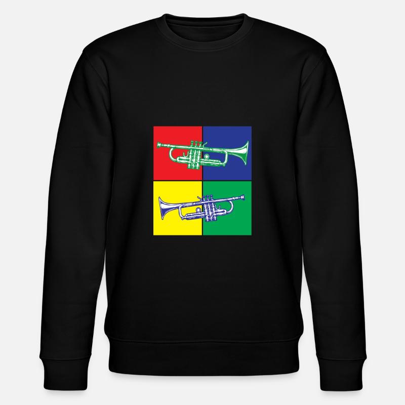 Trompette Pop Art - Sweat bio CHANGER Stanley/Stella Unisexe - noir