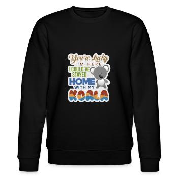 Süßes Koala Tier Liebe Australien Geschenk Kinder - Stanley/Stella Unisex Bio-Sweatshirt CHANGER  - Schwarz - Vorne - Nik (191cm) & Marisol (170cm)