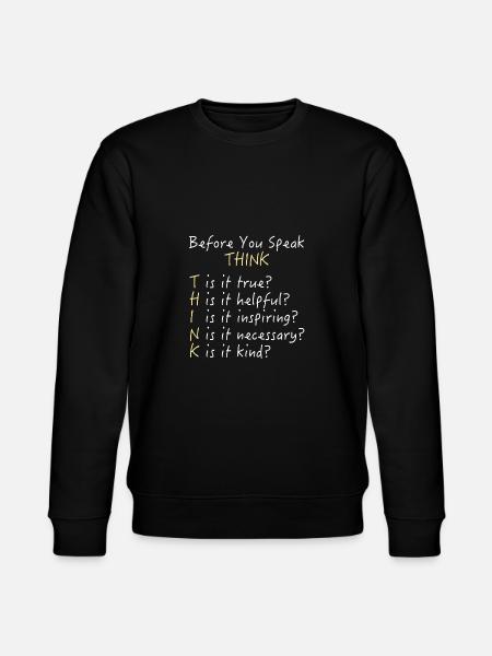 Before You Speak - Think! - Stanley/Stella Unisex Bio-Sweatshirt CHANGER - Schwarz