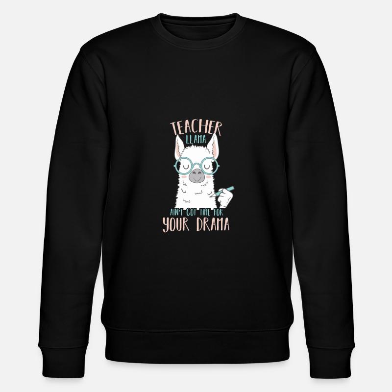 Teacher Llama - Stanley/Stella Unisex Bio-Sweatshirt CHANGER  - Schwarz