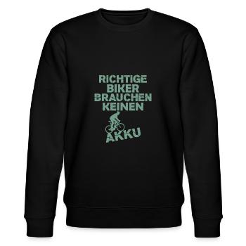 Fahrradfahrer ohne Akku - Stanley/Stella Unisex Bio-Sweatshirt CHANGER  - Schwarz - Vorne - Nik (191cm) & Marisol (170cm)