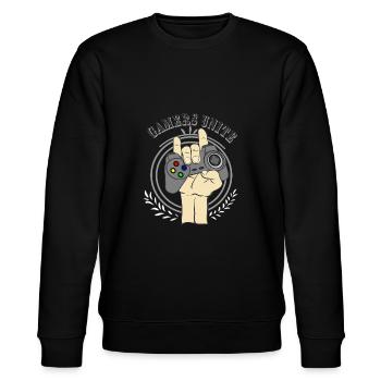 Gaming game console - Stanley/Stella CHANGER Unisex Organic Sweatshirt - black - Front - Nik (191cm) & Marisol (170cm)