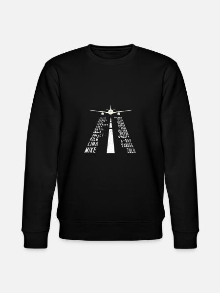 Pilot Airplane Alphabet - Stanley/Stella Unisex Bio-Sweatshirt CHANGER  - Schwarz