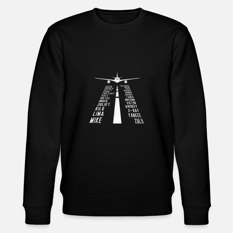 Alphabet d'avion pilote - Sweat bio CHANGER Stanley/Stella Unisexe - noir