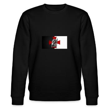 The Templar - Der Templer - Stanley/Stella Unisex Bio-Sweatshirt CHANGER  - Schwarz - Vorne - Nik (191cm) & Marisol (170cm)