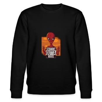 straight outta mars, Alien, Spruch - Stanley/Stella Unisex Bio-Sweatshirt CHANGER  - Schwarz - Vorne - Nik (191cm) & Marisol (170cm)