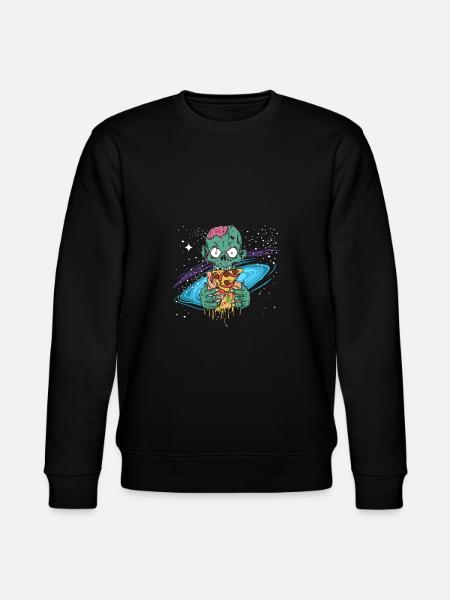 Zombie Halloween Weltraum Pizza Geschenk - Stanley/Stella Unisex Bio-Sweatshirt CHANGER  - Schwarz