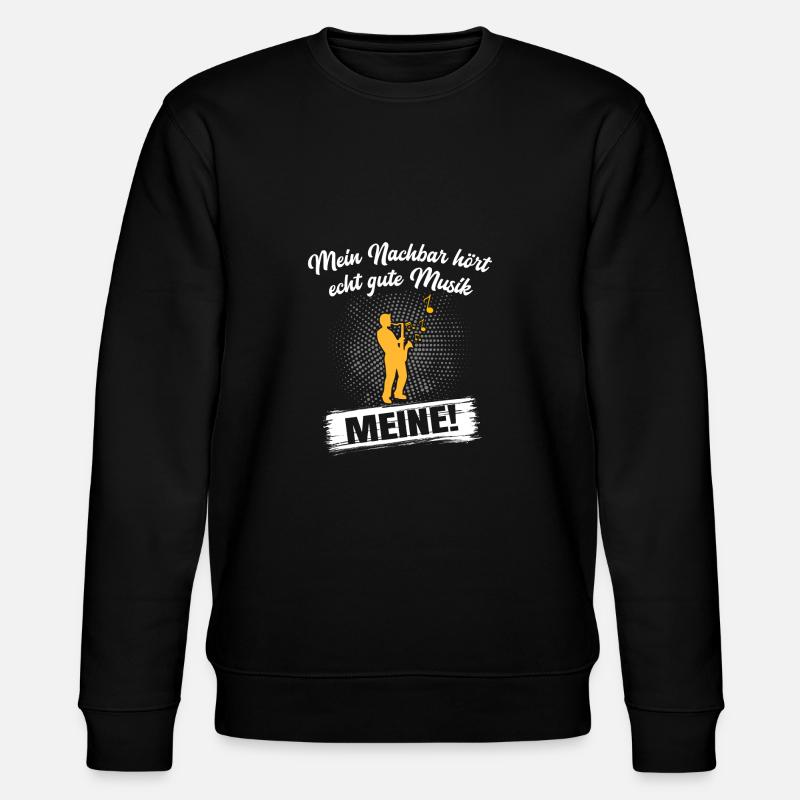 Saxophon Musiker Instrument Geschenk Geschenkidee - Stanley/Stella Unisex Bio-Sweatshirt CHANGER - Schwarz