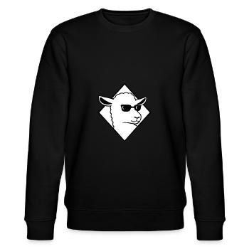 Schaf mit Sonnebrille Cooler Schafbock - Stanley/Stella Unisex Bio-Sweatshirt CHANGER  - Schwarz - Vorne - Nik (191cm) & Marisol (170cm)