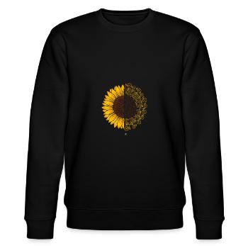 Sunflower Fahrrad Sonnenblume Bicycle Geschenk - Stanley/Stella Unisex Bio-Sweatshirt CHANGER  - Schwarz - Vorne - Nik (191cm) & Marisol (170cm)