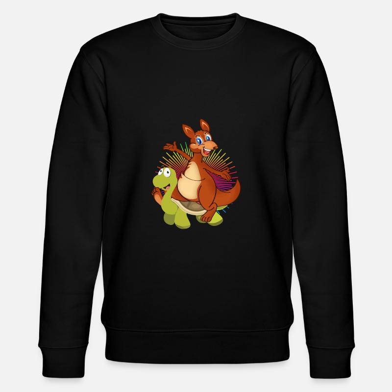 Kangaroo rides turtle - Stanley/Stella CHANGER Unisex Organic Sweatshirt - black
