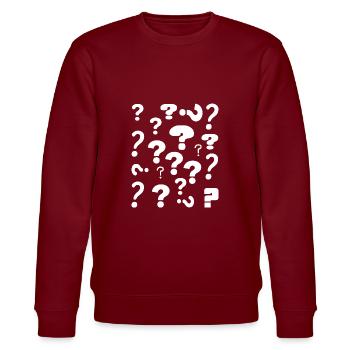 Fragezeichen - Stanley/Stella Unisex Bio-Sweatshirt CHANGER  - Burgunderrot - Vorne - Nik (191cm) & Marisol (170cm)