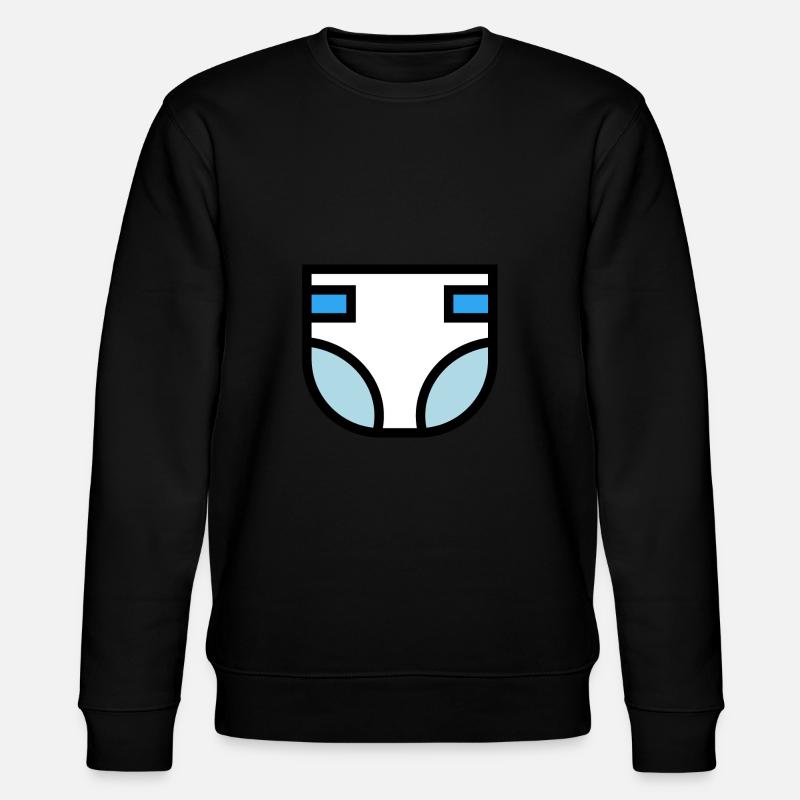 Windel Super süße Geschenkidee - Stanley/Stella Unisex Bio-Sweatshirt CHANGER - Schwarz