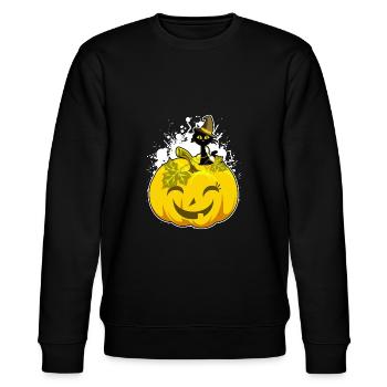 Halloween pumpkin Halloween pumpkin Halloween pumpkin - Stanley/Stella CHANGER Unisex Organic Sweatshirt - black - Front - Nik (191cm) & Marisol (170cm)