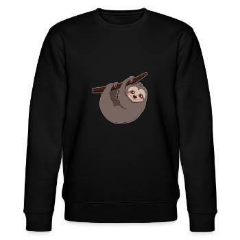 Faultier Hängt Am Ast Geschenk - Stanley/Stella Unisex Bio-Sweatshirt CHANGER  - Schwarz - Vorne - Nik (191cm) & Marisol (170cm)