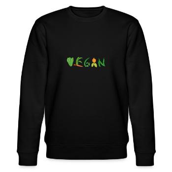 Vegan Vegetable Gift - Stanley/Stella Unisex Bio-Sweatshirt CHANGER  - Schwarz - Vorne - Nik (191cm) & Marisol (170cm)