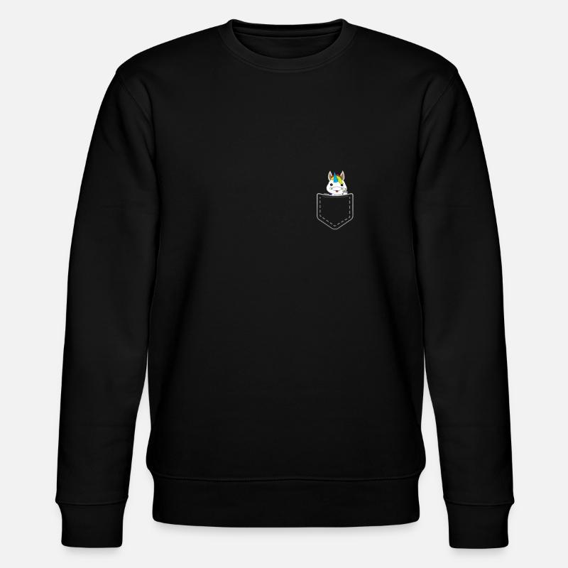 Einhorn zeigt Mittelfinger - Stanley/Stella Unisex Bio-Sweatshirt CHANGER  - Schwarz