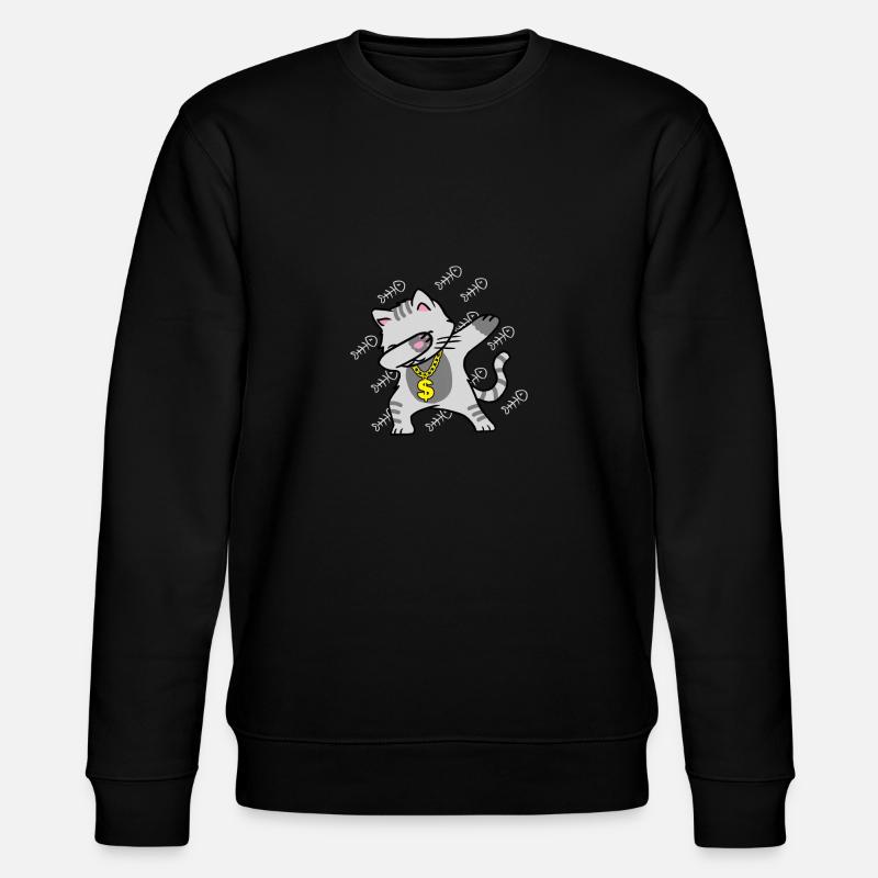 Katze Dab Geschenk - Stanley/Stella Unisex Bio-Sweatshirt CHANGER  - Schwarz