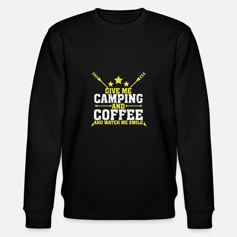 Camping and Coffee - Stanley/Stella CHANGER Unisex Organic Sweatshirt - black
