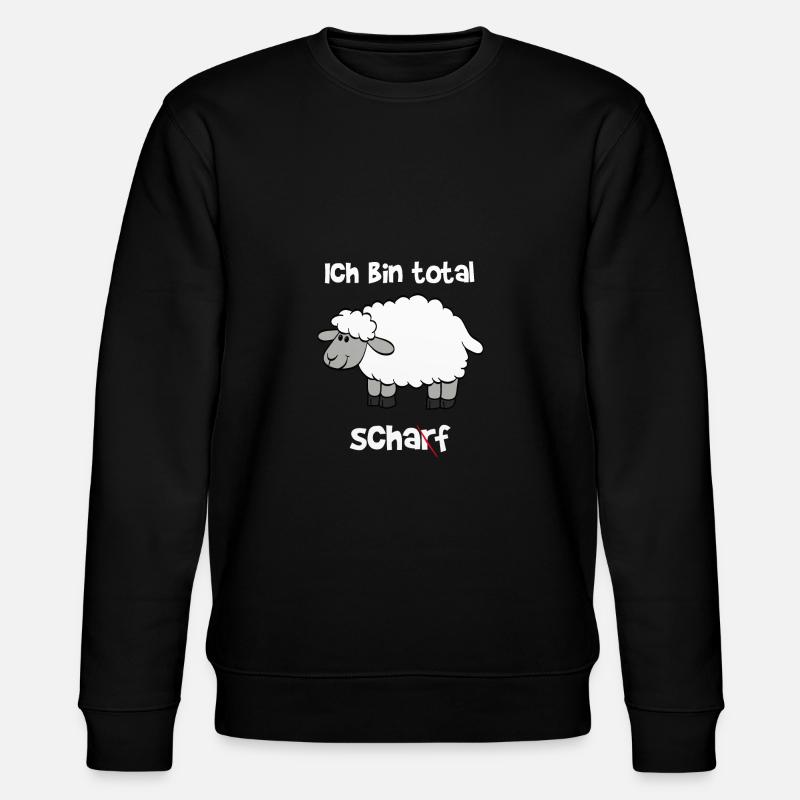Ich bin total Scharf / Schaf - Stanley/Stella Unisex Bio-Sweatshirt CHANGER - Schwarz