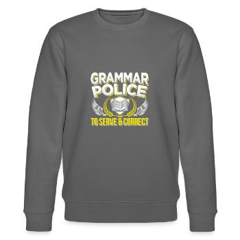 Linguistik Grammatik Deutsch Lehrer Geschenk - Stanley/Stella Unisex Bio-Sweatshirt CHANGER  - Burgunderrot - Vorne - Nik (191cm) & Marisol (170cm)