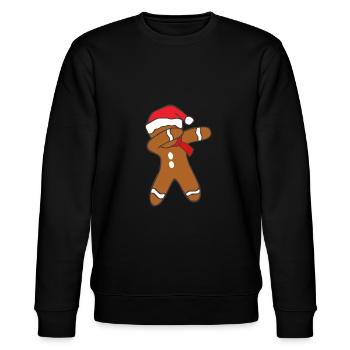 Funny dab gingerbread man christmas gift idea - Stanley/Stella CHANGER Unisex Organic Sweatshirt - black - Front - Nik (191cm) & Marisol (170cm)