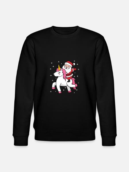 Julemanden enhjørning Nicholas julegave - Stanley/Stella økologisk unisex-sweatshirt CHANGER  - sort