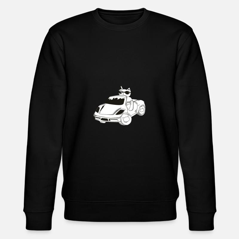 Katze im Auto / Geschenk / Geschenkidee - Stanley/Stella Unisex Bio-Sweatshirt CHANGER - Schwarz