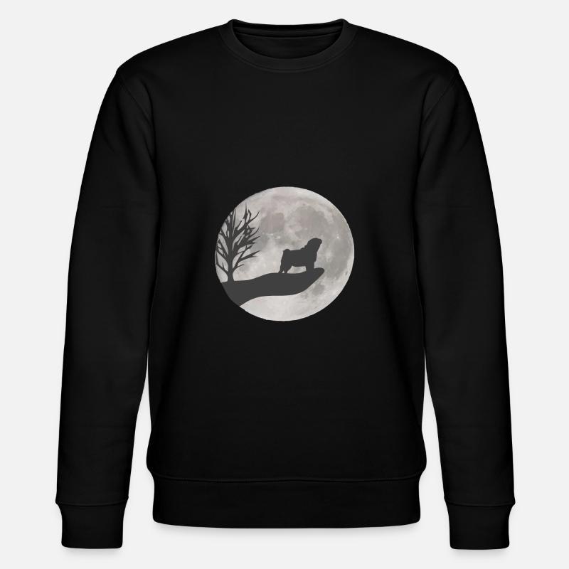 Pug drawing - Stanley/Stella CHANGER Unisex Organic Sweatshirt - black