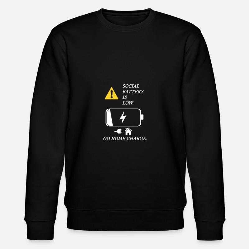 Social Battery - Stanley/Stella Unisex Bio-Sweatshirt CHANGER  - Schwarz