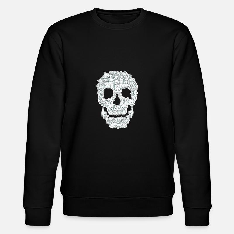 Skull cat cats skull - Stanley/Stella CHANGER Unisex Organic Sweatshirt - black