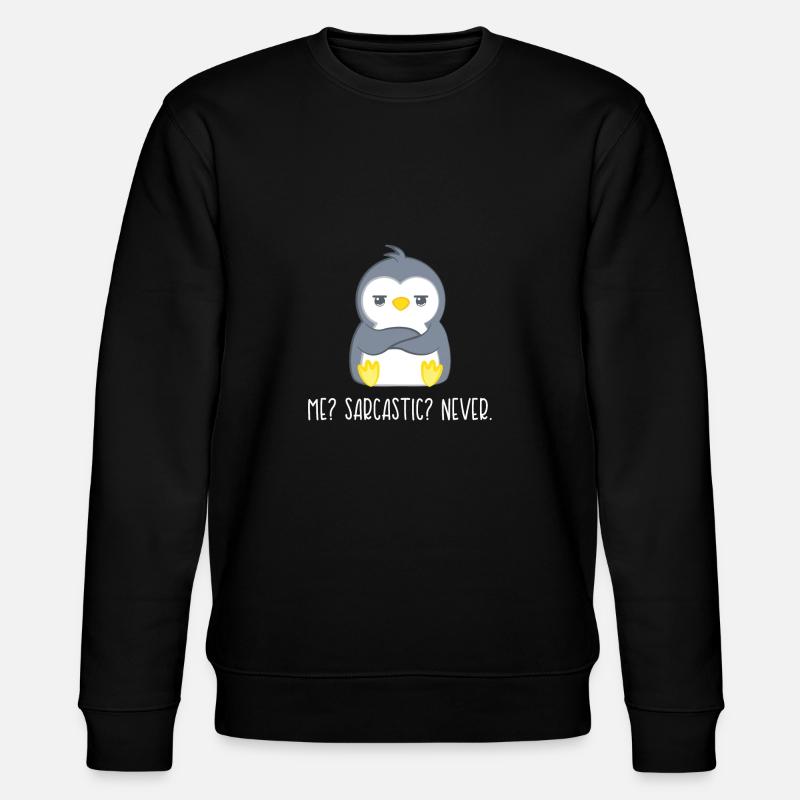Pinguin – Pinguine – Pinguinfan – Sarkasmus - Stanley/Stella Unisex Bio-Sweatshirt CHANGER  - Schwarz