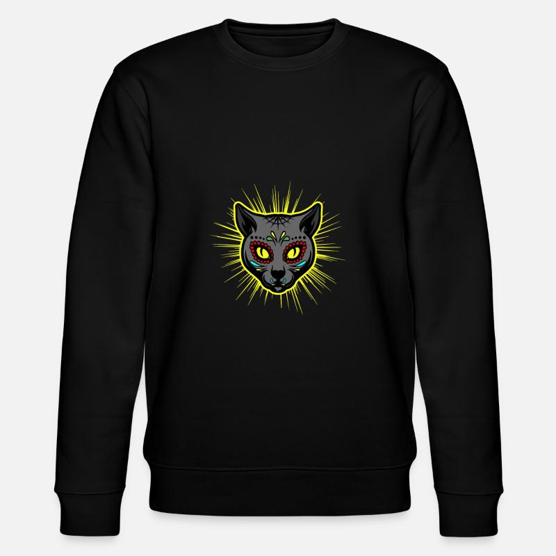 Sugar Cat Skull Mexico - Stanley/Stella Unisex Bio-Sweatshirt CHANGER  - Schwarz