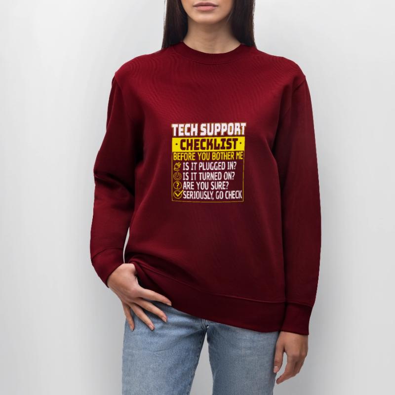 Tech Support Checklist Helpdesk Computer Admin Stanley/Stella Unisex Bio-Sweatshirt CHANGER 