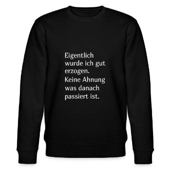 Lustiger Spruch - Stanley/Stella Unisex Bio-Sweatshirt CHANGER  - Schwarz - Vorne - Nik (191cm) & Marisol (170cm)