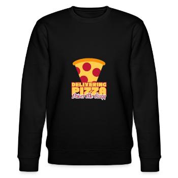 Delivering Pizza Drives Me Crazy - Stanley/Stella Unisex Bio-Sweatshirt CHANGER  - Schwarz - Vorne - Nik (191cm) & Marisol (170cm)