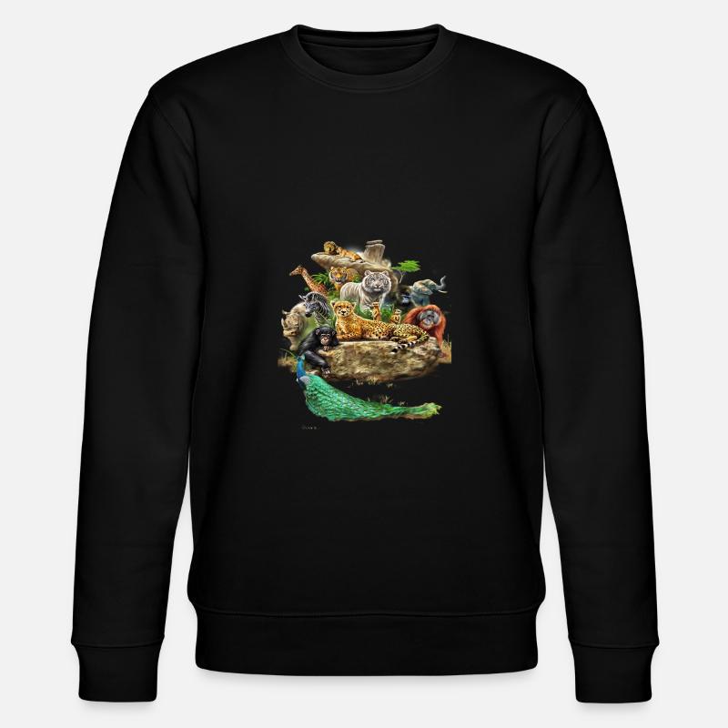 Die wunderschöne Tierwelt - Stanley/Stella Unisex Bio-Sweatshirt CHANGER  - Schwarz